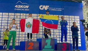 Podium maratón CAF de Caracas 2023