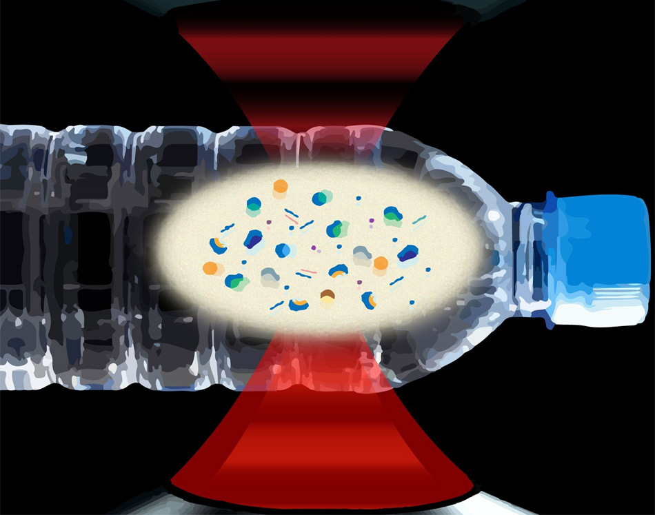 Contaminación del agua embotellada con microplásticos