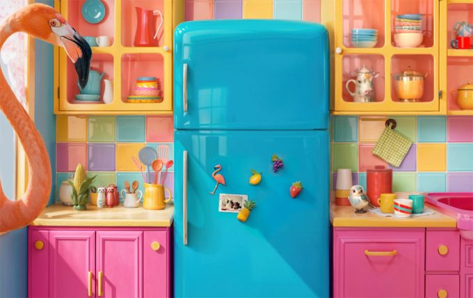 Cocinas coloridas y con electrodomésticos retro