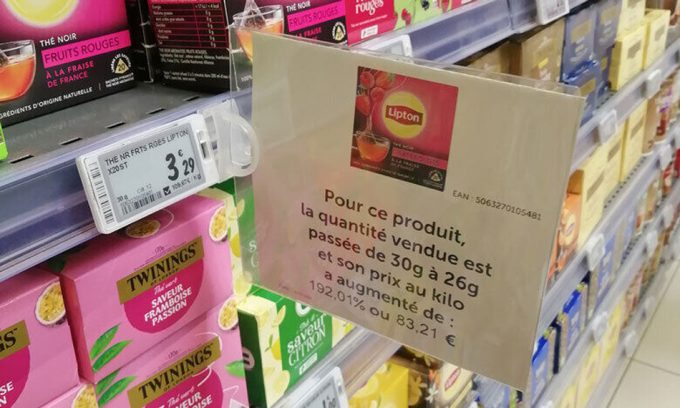 Errores en los carteles que informan de la reduflación