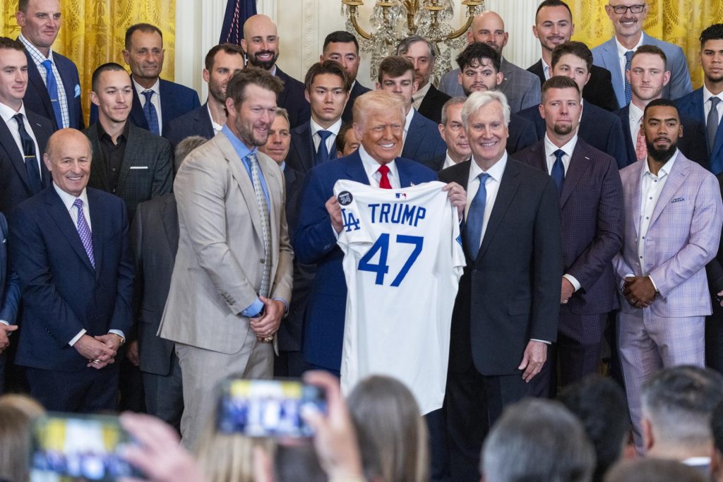 Trump recibió a los Dodgers en la Casa Blanca